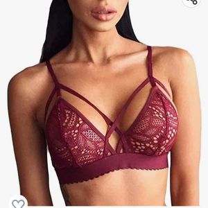 Women Lady Floral Sheer Lace Bra Lingerie Top